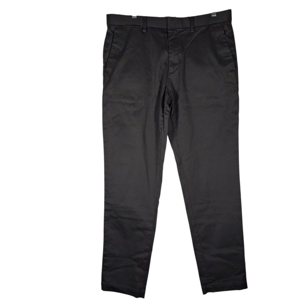 Banana Republic dress pants mens 33x32 gray tapered fit leg flat front stretch